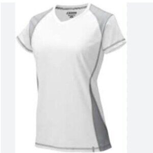 NWT Women's Advantage Tech T Shirt White Gray Size Small